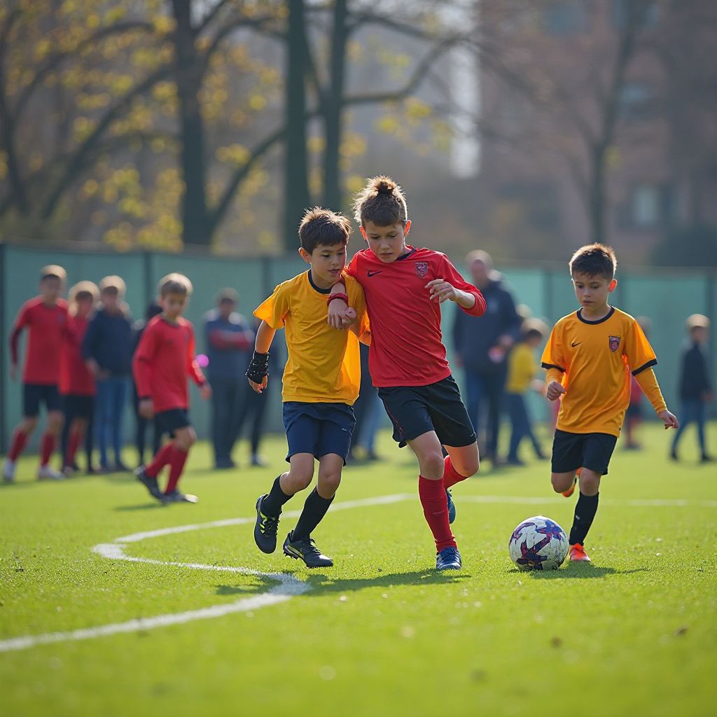 Meci între echipele școlii